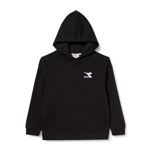 Diadora jg. Hoodie gloss, felpa bambine e ragazze, nero, xl
