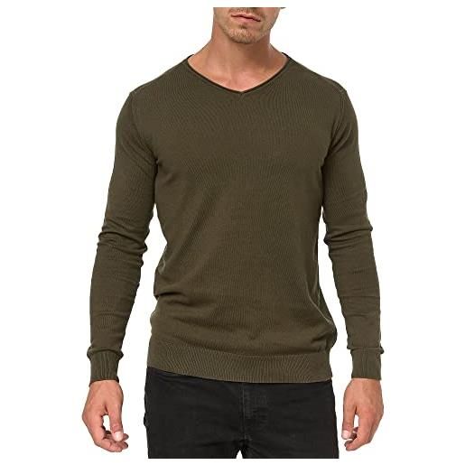 Indicode uomini beam knit sweater | maglione in 85% cotone army m