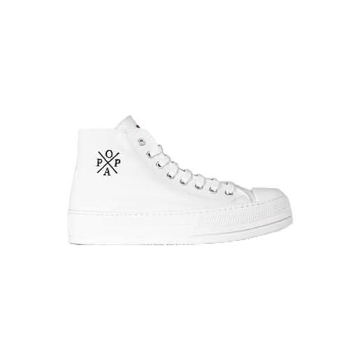 POPA scarpe marca modello minorquina 4p janis tela bianca, sneaker unisex-adulto, 39 eu