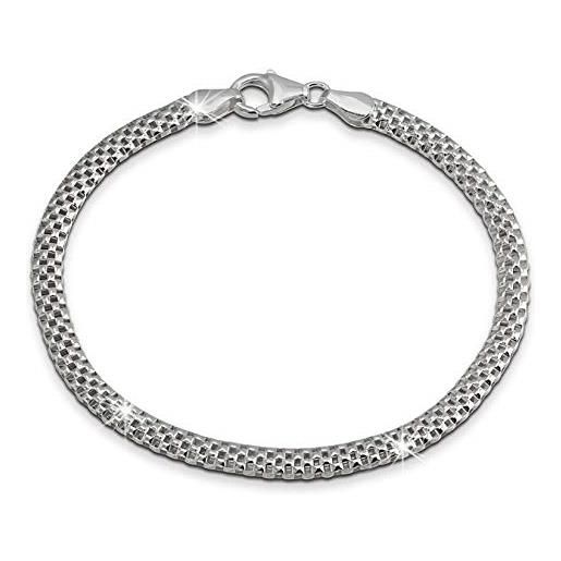 SilberDream donna mesh bracciale 19 cm 925 argento sterling braccialetto sda2349j