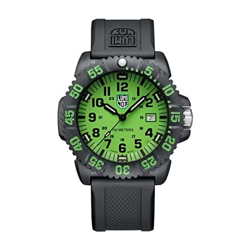 Luminox g collection sea lion x2.2067.1 orologio da uomo 44mm - orologio militare con funzione data nera resistente all'acqua 100m, nero