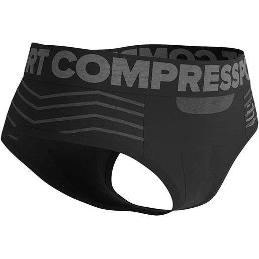Compressport - boxer tecnico traspirante - seamless boxer w black/grey per donne - taglia xs, s, m, l - nero