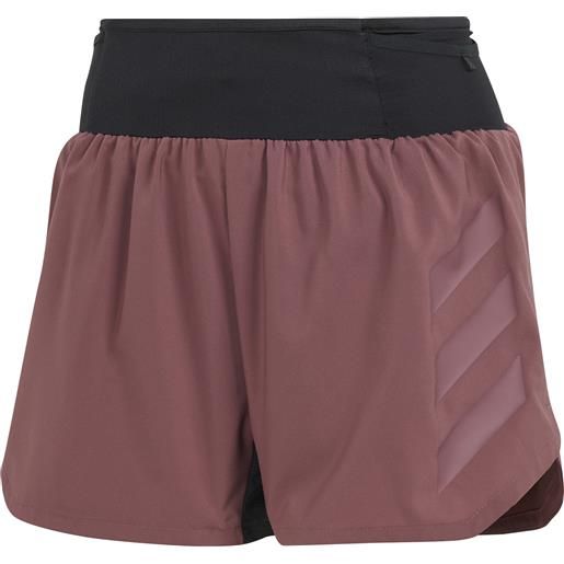 Adidas - shorts da trail/running - agravic short w quicri per donne - taglia xs, s, m, l - bordeaux