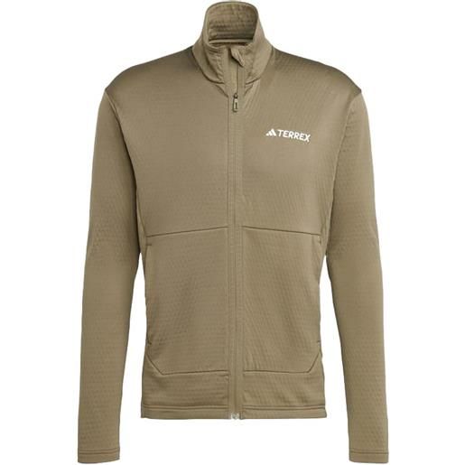 Adidas - pile leggero e traspirante - multi light fleece full zip jacket olistr per uomo - taglia s, m, l, xl - verde