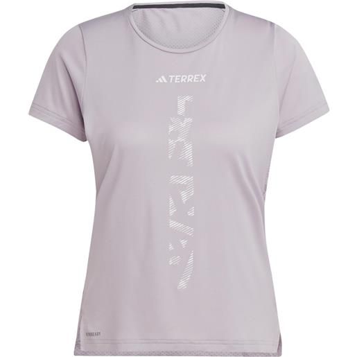 Adidas - t-shirt da trail/running - agravic shirt w prlofi per donne - taglia xs, s, m, l - rosa