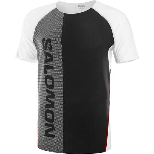 Salomon - t-shirt ultraleggera - s/lab speed tee m deep black/white per uomo in pelle - taglia m, l, xl - nero