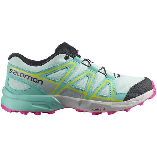 Salomon - scarpe outdoor - speedcross j bleached aqua/blue radiance/lunar - taglia bambino 32,34,36,37,38 - verde