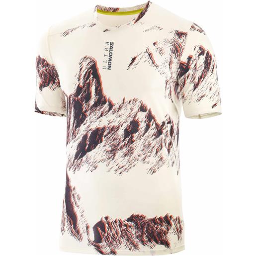 Salomon - t-shirt traspirante - s/lab ultra fdh tee aop w vanilla ice/print per donne - taglia xs, s, m, l - beige
