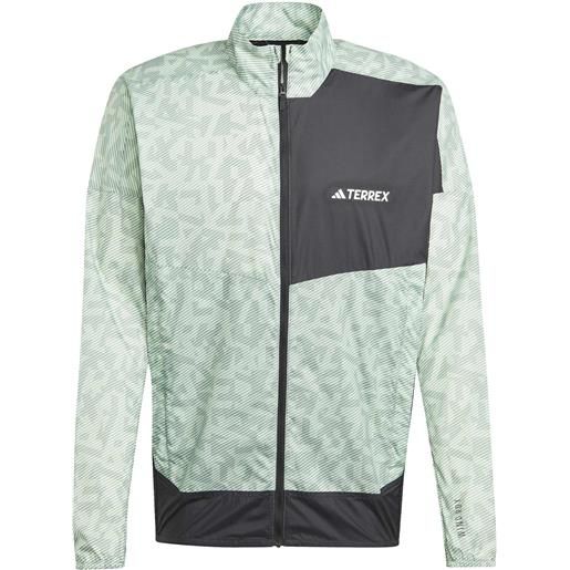 Adidas - giacca a vento da trail/running per uomo - trail wind jacket m segrsp/silgrn per uomo in pelle - taglia s, m, l, xl - verde