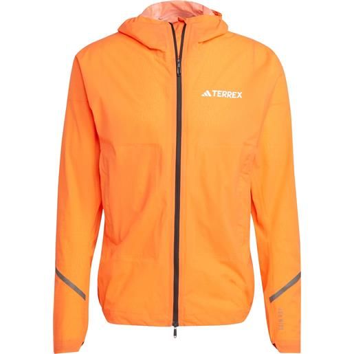 Adidas - giacca da trail/running - xperior light rain jacket seimor per uomo in pelle - taglia s, m, l, xl - arancione