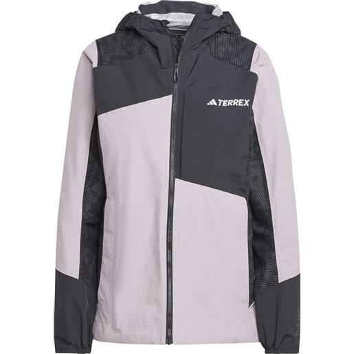 Adidas - giacca da trekking - xperior hybrid rain jacket w prlofi/black per donne in pelle - taglia xs, s, m, l - viola