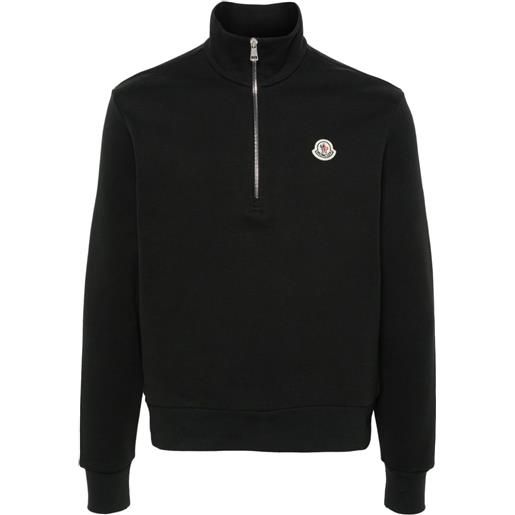 Moncler felpa con mezza zip - nero