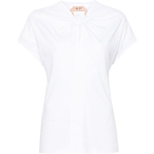Nº21 t-shirt 5-d con nodo - bianco