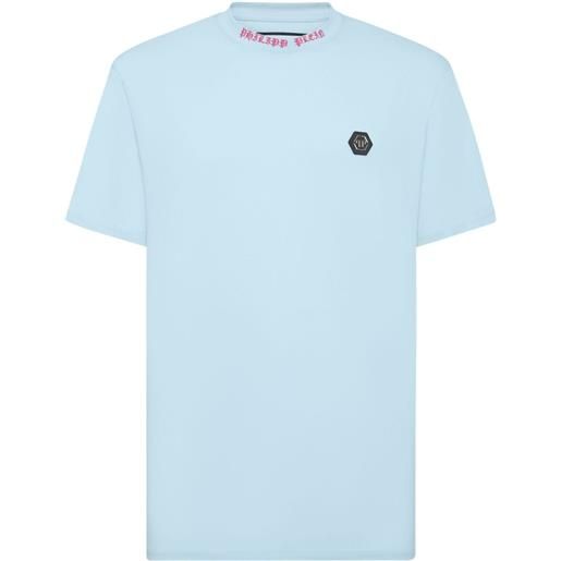 Philipp Plein t-shirt con applicazione logo - blu