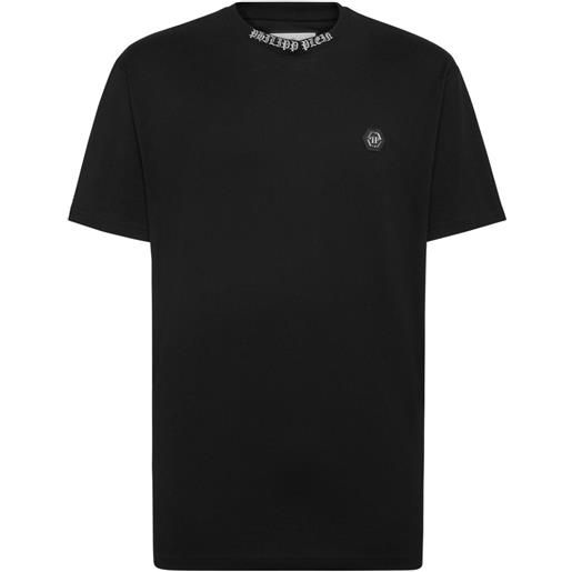 Philipp Plein t-shirt con placca logo - nero