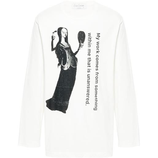 Yohji Yamamoto t-shirt con stampa grafica - bianco