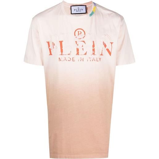 Philipp Plein t-shirt gothic plain con effetto sfumato - toni neutri