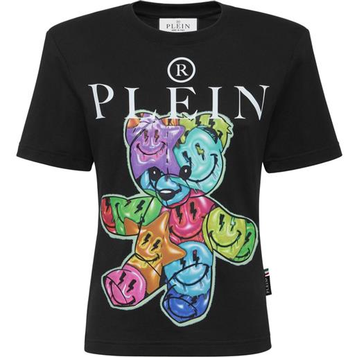 Philipp Plein t-shirt con spalline imbottite - nero