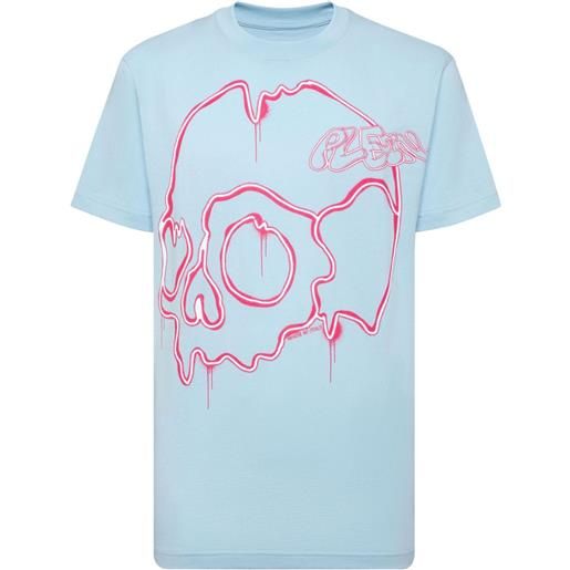 Philipp Plein t-shirt skull con stampa - blu