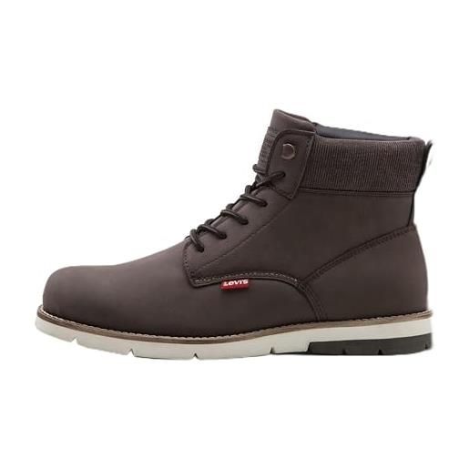 Levi's lace up in these classic leather boots, made to pair easily with denim, ankle boot uomo, marrone scuro, 48 eu