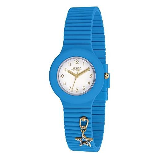 HIP HOP, orologio donna collezione dancing in the light hwu1091, only time - movimento al quarzo 3h, cinturino in silicone e chiusura con bottone di sicurezza, colore bluètte