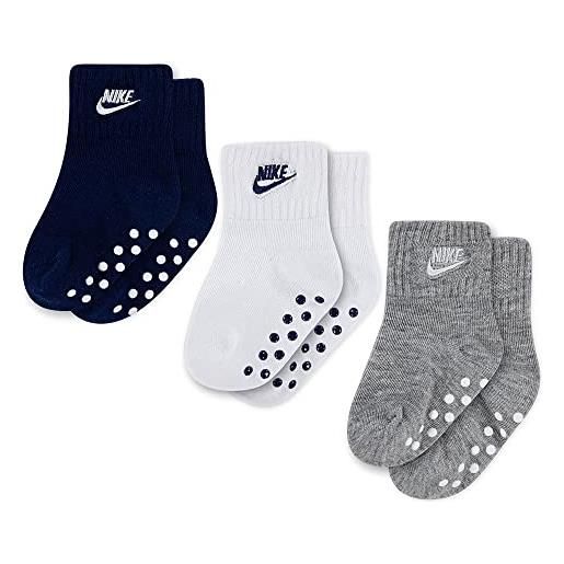 Nike - calzini antiscivolo futura calze bimbo 3 paia neonato nn0050 u9j multicolor - 12|24 mesi, multicolor