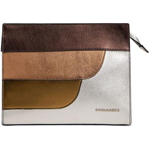 Dsquared2 clutch con stampa - argento