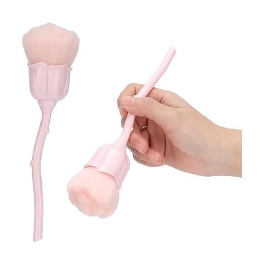 Agatige rosa a forma di pennello nail art polvere, morbida fibra di nylon pennello pulizia unghie pennello blush per manicure trucco quotidiano (rosa chiaro)