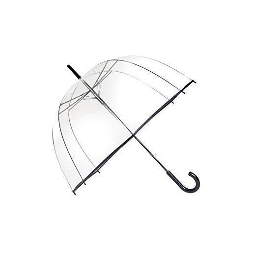 SMATI ombrello a bolla lungo trasparente - classico ed essenziale;Apertura automatica;Diametro=85cm;Ombrello da donna;Colore del bordo nero. 
