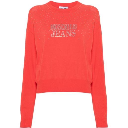 MOSCHINO JEANS maglione girocollo con logo - rosso