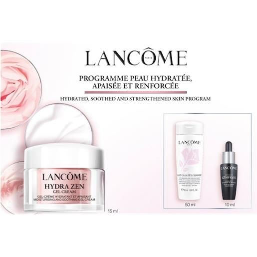 Lancôme cura del viso crema da giorno starter kit hydra zen gel cream 15 ml + advanced génifique serum 10 ml + lait galatée confort makeup remover milk 50 ml