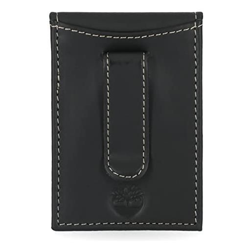 Timberland portafoglio porta carte di credito con tasca frontale in pelle sottile accessorio da viaggio bi-fold, nero (fermasoldi), taglia unica uomo