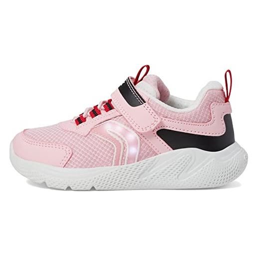 Geox j sprintye girl, scarpe da ginnastica donna, lt pink/black, 38 eu
