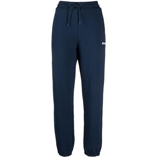 MSGM pantaloni sportivi con stampa - blu