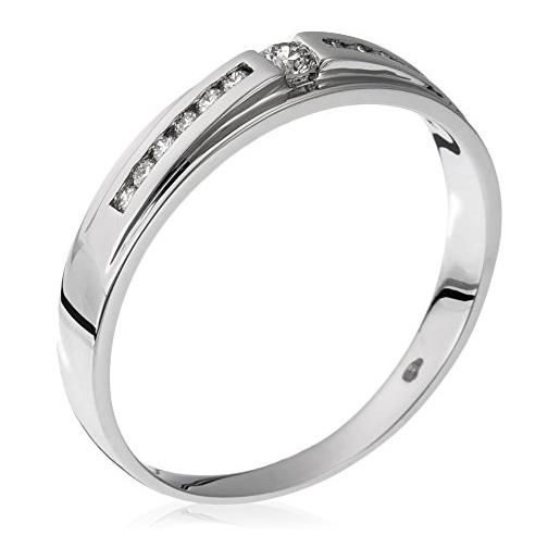 Orphelia finering - anello, con diamante, oro bianco, misura 52 (16.6)