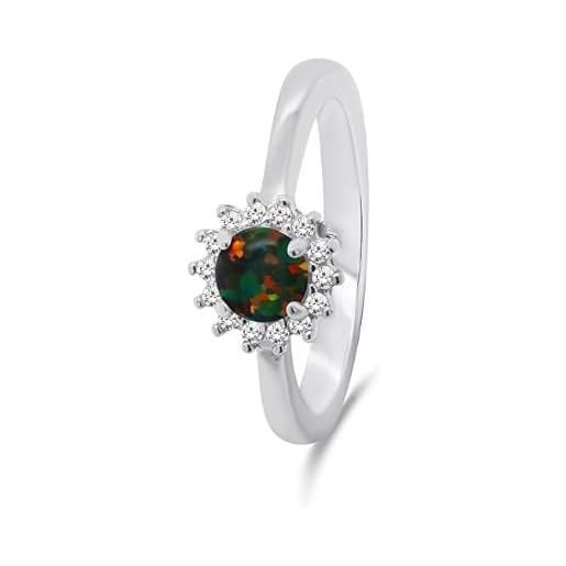 Brilio anello beautiful silver ring with opal and zircons ri056wbc - circuit: 50 mm sbs2345-50 marca, estándar, metallo, nessuna pietra preziosa