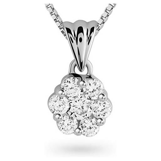 Orphelia ciondolo da donna in oro bianco 750 rodiato diamante bianco taglio rotondo - hd-4208, 0.25 carat, diamante