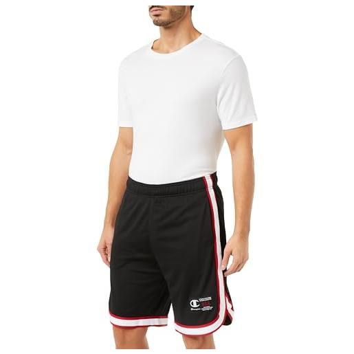 Champion legacy basketball - soft mesh bermuda pantaloncini, nero, m uomo fw23