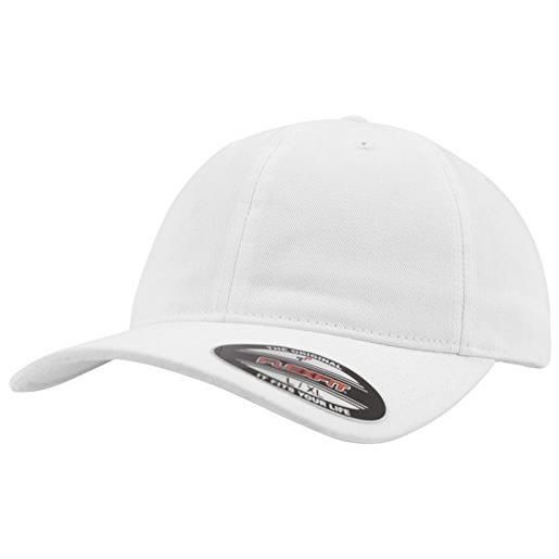 Flexfit garment washed cotton dad hat kappen, white, s/m