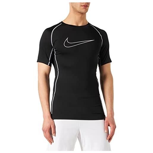 Nike m np df tight top ss t-shirt, black/white/white, 2xl uomo