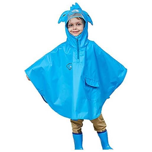 Daoba poncho antipioggia bambino impermeabile bambina mantella pioggia bimbo con cappuccio traspirante leggero per i bambini 4-8 anni