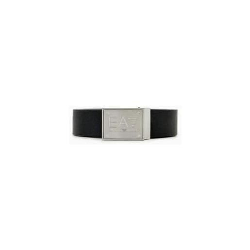 EA7 uomo cintura con fibbia con logo, nero, one size
