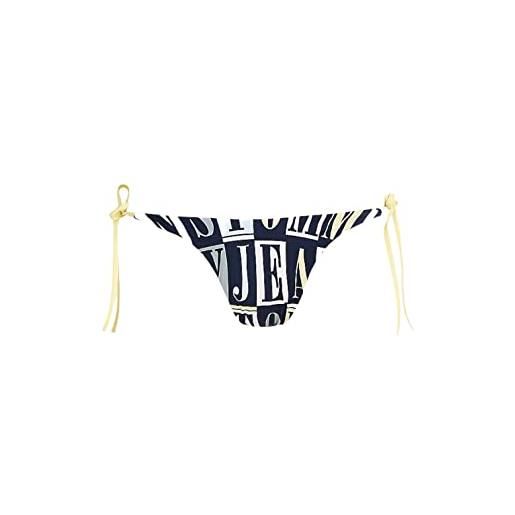 Tommy Hilfiger bikini pezzo sotto da donna marchio, modello string side tie uw0uw04565, realizzato in nylon. Xs blu