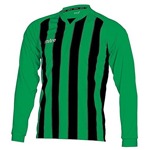 Mitre - maglietta unisex per bambini, ideale per partite di calcio, unisex - bambini, maglia giornata di calcio, t70004, smeraldo/nero, s