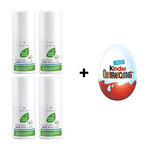 LR Health - Beauty lr aloe via, deodorante roll-on protettivo all'aloe vera (4 x 50 ml) + regalo a sorpresa