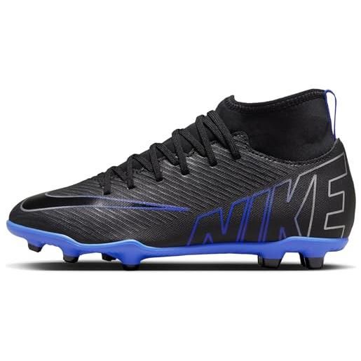 Nike superfly 9 club fg/mg, scarpe da calcio unisex-bambini, black/chrome/hyper r, 33.5 eu