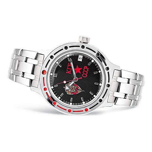 Vostok kgb 2416/420457, orologio da polso, quadrante automatico, colore: nero