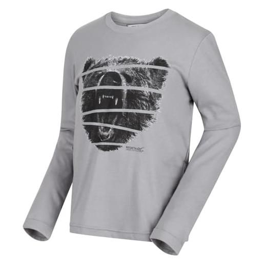 Regatta - maglietta a maniche lunghe, unisex, in cotone con stampa grafica wendell, con stampa grafica