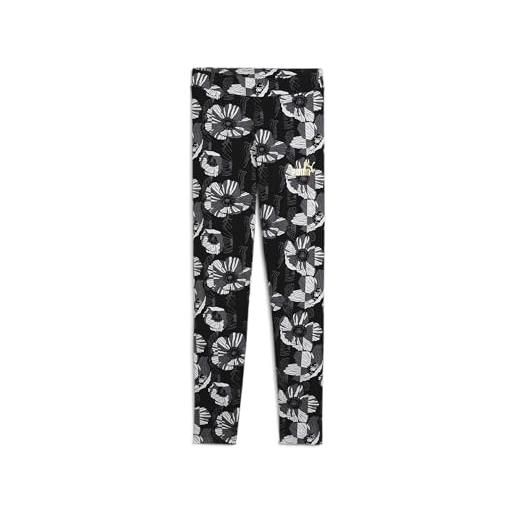 PUMA ess+ class act leggings aop g - calzamaglia ragazze, PUMA black, 681770 140