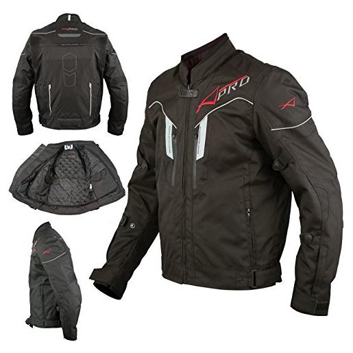 A-Pro giacca moto tessuto sport protezioni ce riflettente ventilata nero l